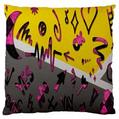 Doodles,gray Large Cushion Case (one Side) by nateshop