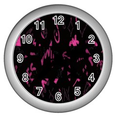 Doodles-black Wall Clock (silver) by nateshop