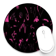 Doodles-black Round Mousepads by nateshop