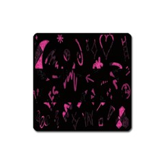 Doodles-black Square Magnet by nateshop