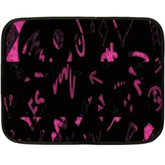 Doodles-black Double Sided Fleece Blanket (mini)  by nateshop