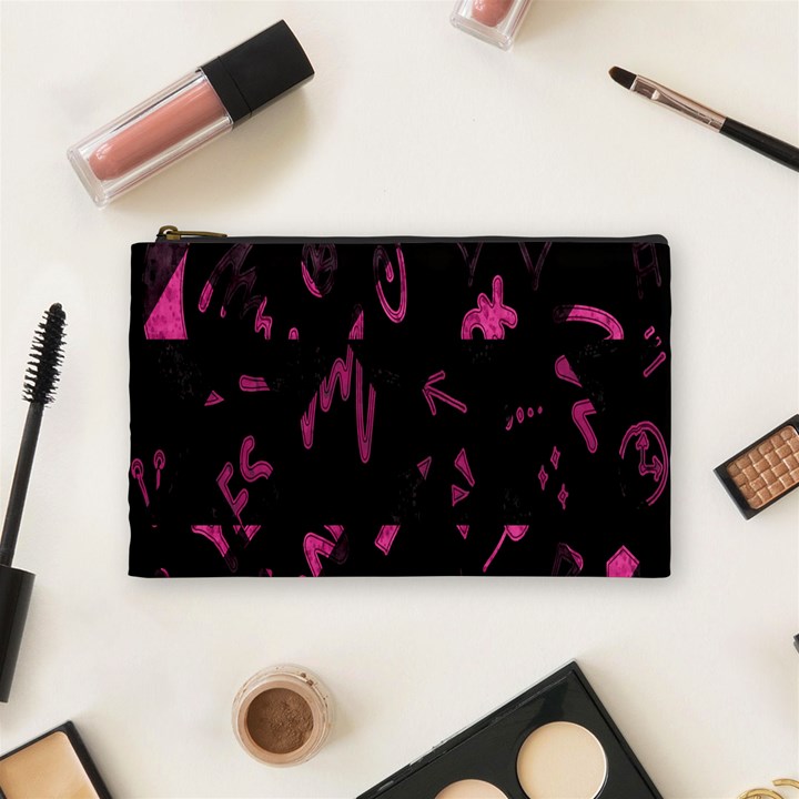 Doodles-black Cosmetic Bag (Medium)