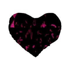 Doodles-black Standard 16  Premium Flano Heart Shape Cushions by nateshop