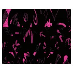 Doodles-black Double Sided Flano Blanket (medium)  by nateshop