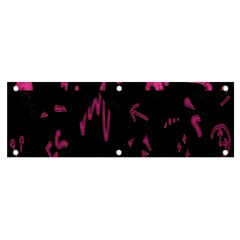 Doodles-black Banner And Sign 6  X 2  by nateshop