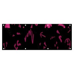 Doodles-black Banner And Sign 8  X 3 