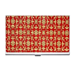 Gold-red Flower Business Card Holder by nateshop