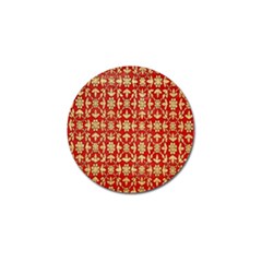 Gold-red Flower Golf Ball Marker (10 Pack) by nateshop