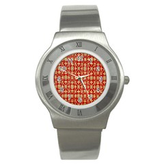 Gold-red Flower Stainless Steel Watch by nateshop