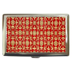 Gold-red Flower Cigarette Money Case by nateshop