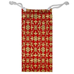 Gold-red Flower Jewelry Bag by nateshop