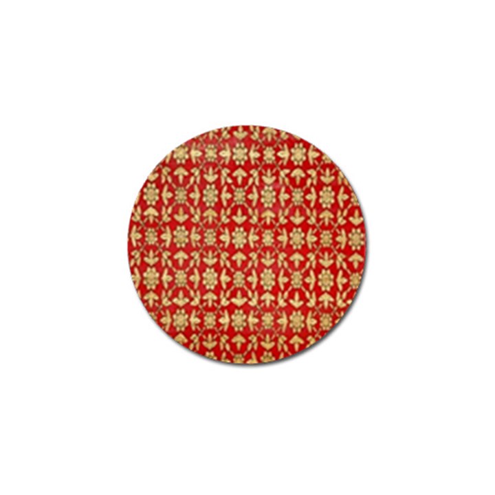 Gold-red Flower Golf Ball Marker (4 pack)