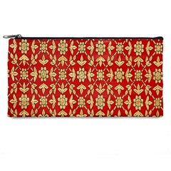 Gold-red Flower Pencil Case by nateshop