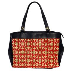 Gold-red Flower Oversize Office Handbag (2 Sides)