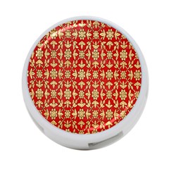 Gold-red Flower 4-port Usb Hub (one Side) by nateshop