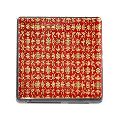 Gold-red Flower Memory Card Reader (square 5 Slot)