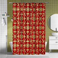 Gold-red Flower Shower Curtain 48  X 72  (small)  by nateshop