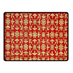 Gold-red Flower Fleece Blanket (small) by nateshop