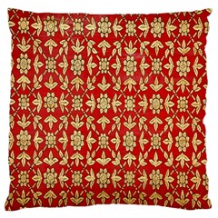 Gold-red Flower Large Cushion Case (two Sides) by nateshop