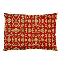 Gold-red Flower Pillow Case (two Sides) by nateshop