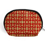 Gold-red Flower Accessory Pouch (Medium) Front