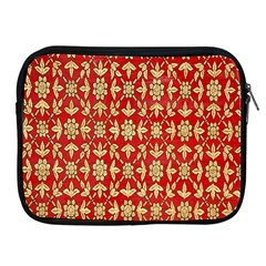 Gold-red Flower Apple Ipad 2/3/4 Zipper Cases