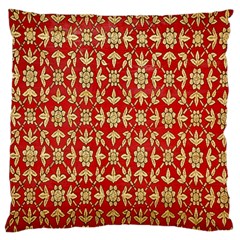 Gold-red Flower Standard Flano Cushion Case (two Sides) by nateshop