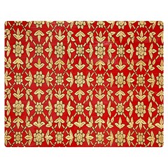 Gold-red Flower Double Sided Flano Blanket (medium)  by nateshop