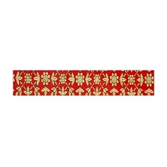 Gold-red Flower Flano Scarf (mini) by nateshop