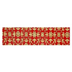 Gold-red Flower Oblong Satin Scarf (16  X 60 ) by nateshop