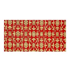 Gold-red Flower Satin Wrap 35  X 70  by nateshop