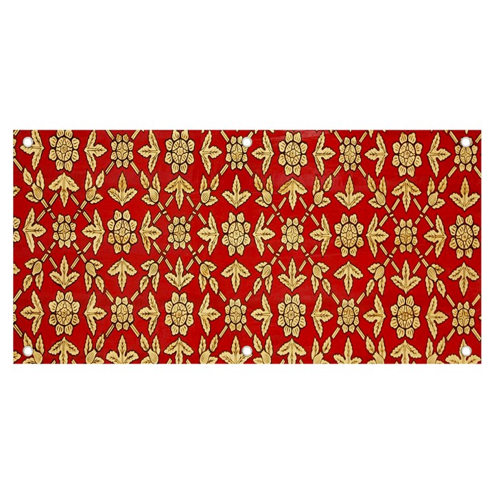 Gold-red Flower Banner and Sign 4  x 2 