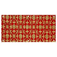 Gold-red Flower Banner And Sign 4  X 2  by nateshop