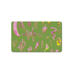 Green Yes Pink Magnet (name Card) by nateshop