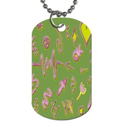 Green Yes Pink Dog Tag (one Side) by nateshop