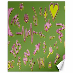 Green Yes Pink Canvas 16  X 20  by nateshop