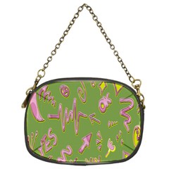 Green Yes Pink Chain Purse (two Sides)