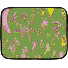 Green Yes Pink Fleece Blanket (mini) by nateshop