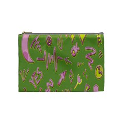 Green Yes Pink Cosmetic Bag (medium) by nateshop