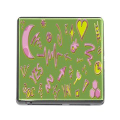 Green Yes Pink Memory Card Reader (square 5 Slot)