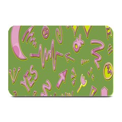 Green Yes Pink Plate Mats by nateshop