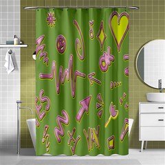 Green Yes Pink Shower Curtain 48  X 72  (small)  by nateshop