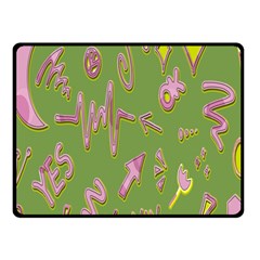 Green Yes Pink Fleece Blanket (small) by nateshop