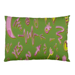 Green Yes Pink Pillow Case (two Sides) by nateshop