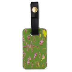 Green Yes Pink Luggage Tag (one Side) by nateshop