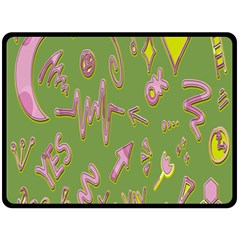 Green Yes Pink Double Sided Fleece Blanket (large) 