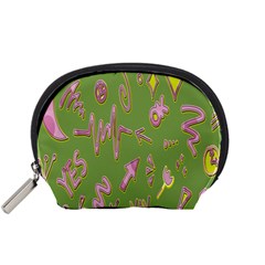 Green Yes Pink Accessory Pouch (small) by nateshop