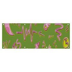 Green Yes Pink Banner And Sign 8  X 3 