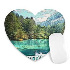 Blausee Naturpark - Switzerland Heart Mousepads by ConteMonfrey