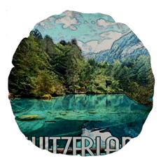 Blausee Naturpark - Switzerland Large 18  Premium Round Cushions by ConteMonfrey